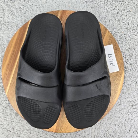 Oofos Ooahh Black Recovery Comfort Casual Daily Lifestyle Slide Sandals Mens 9 - Picture 5 of 13